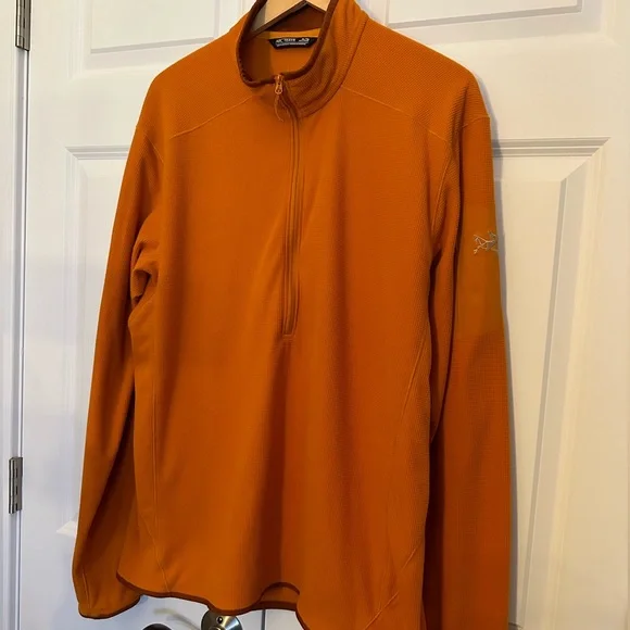 Arc'teryx Delta Micro Grid Half-Zip Pullover in Burnt Orange - Picture 1 of 10